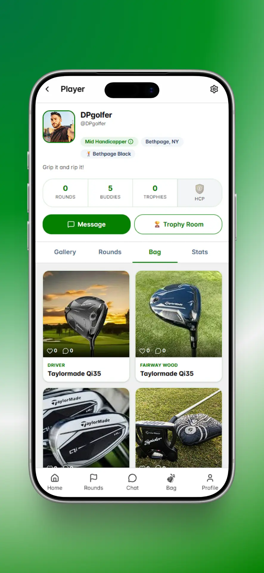 CaddieChat Golf bag screen