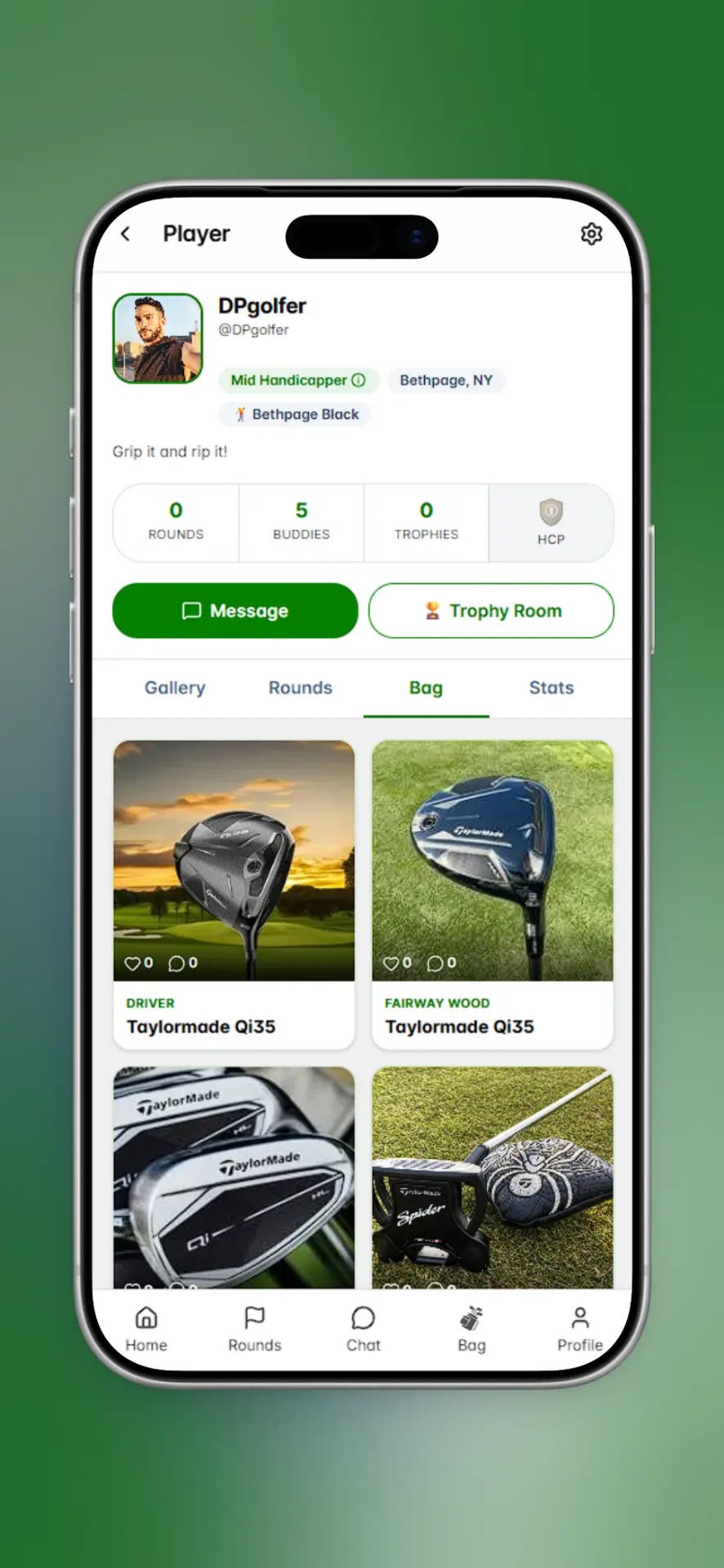 CaddieChat Golf bag screen